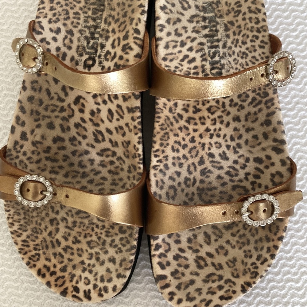 Mephisto Size 37 metallic gold Cheetah 🐆 print with rhinestones - Picture 6 of 10